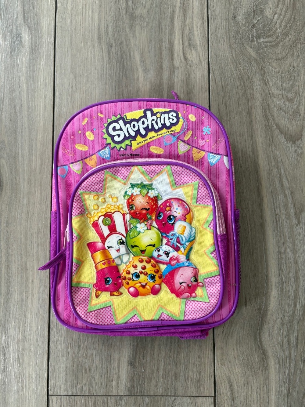 Mattel Shopkins Pink and Purple Girls Backpack (Small Kids Backpack)